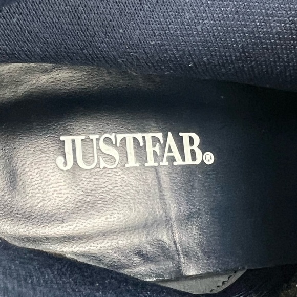 JUSTFAB Blue Yelda Buckle Tall Heeled Pointed Toe Boots Size 9.5 Women's - Picture 2 of 12